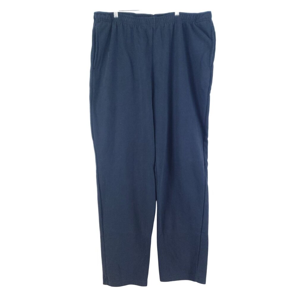 King Size Mens 2XL Tall Fleece Lounge Pants With Elastic Waistband Black